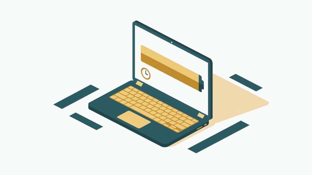 Ilustracja redakcyjna: Ile baterii potrzebuje laptop studencki? Czas pracy w praktyce