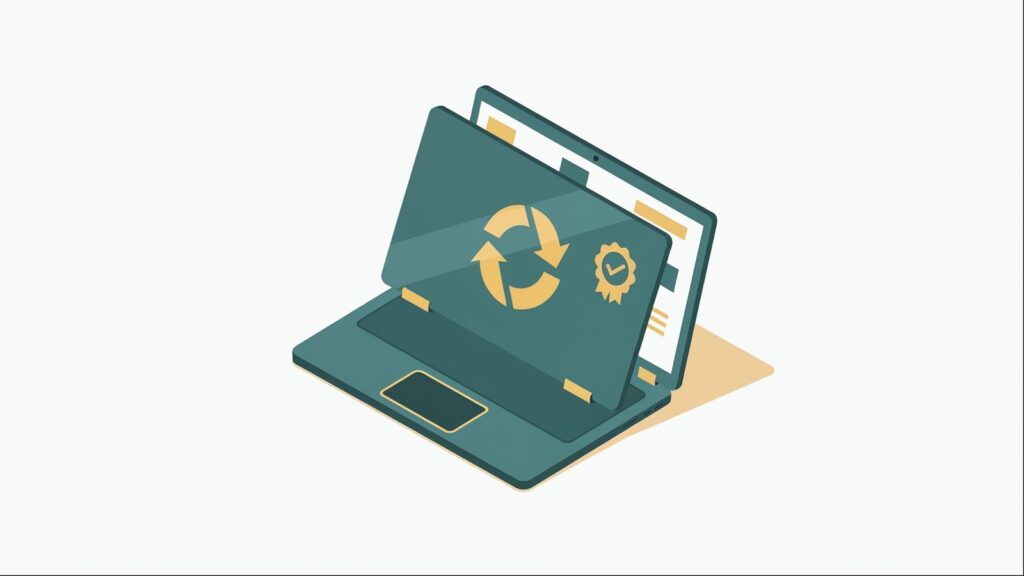 Ilustracja: odnowiony laptop poleasingowy, drugie życie