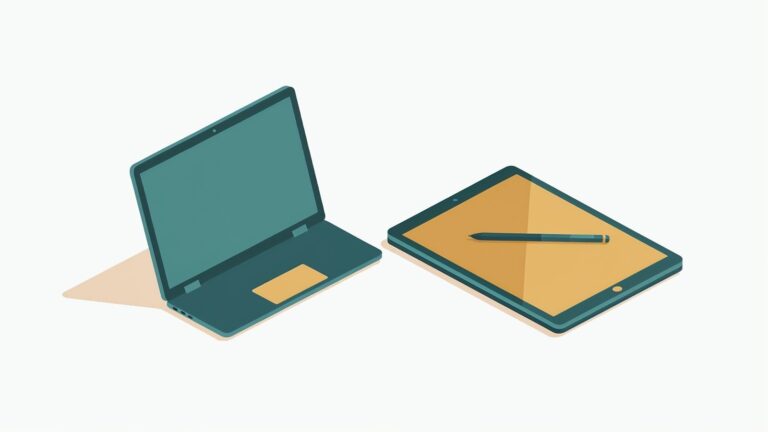 Ilustracja konwertowalnego laptopa 2w1 z rysikiem w trybie tabletu — Lenovo Yoga 9i