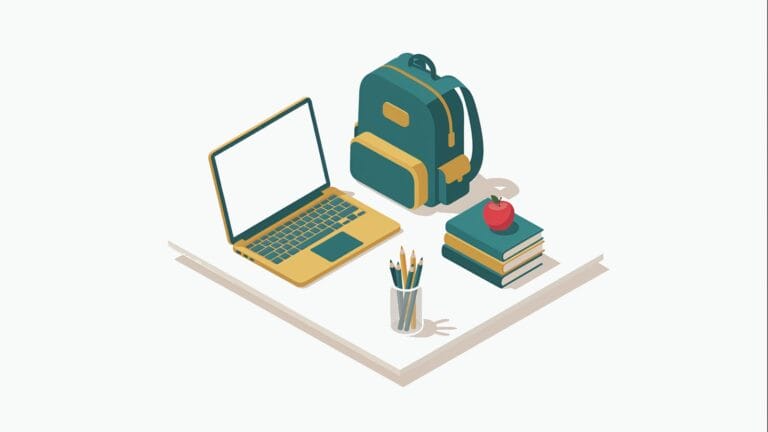 Laptop dla dziecka i ucznia — ilustracja edytorska